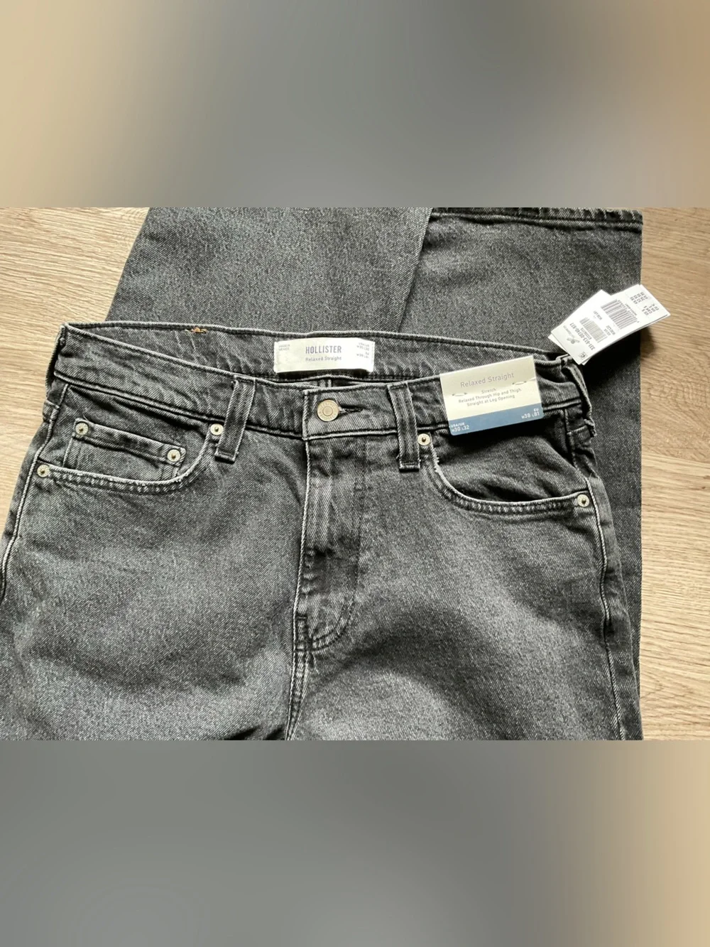 Hollister Men's Charcoal Straight Jeans